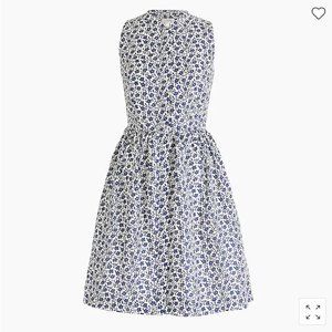 J.Crew Never Worn With Tags Linen-Cotton White Blue Floral Size 8 Dres